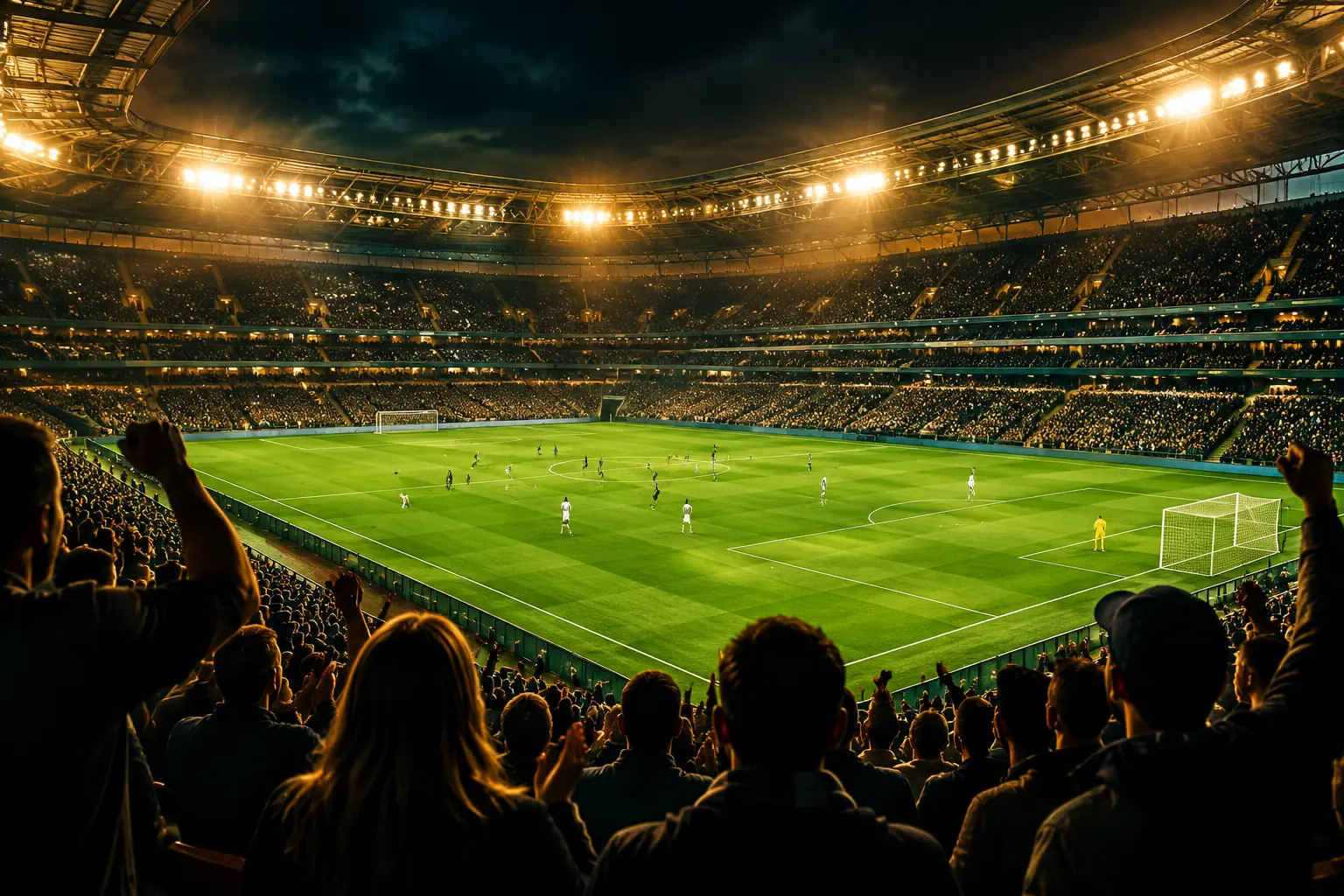 Stadion sepak bola saat pertandingan