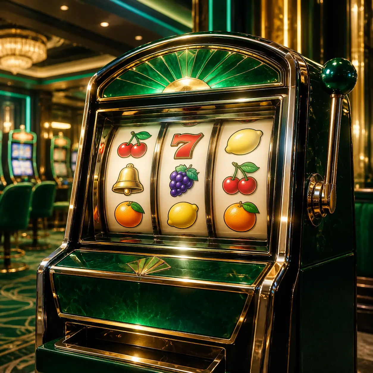 Gulungan slot klasik dengan cahaya hangat